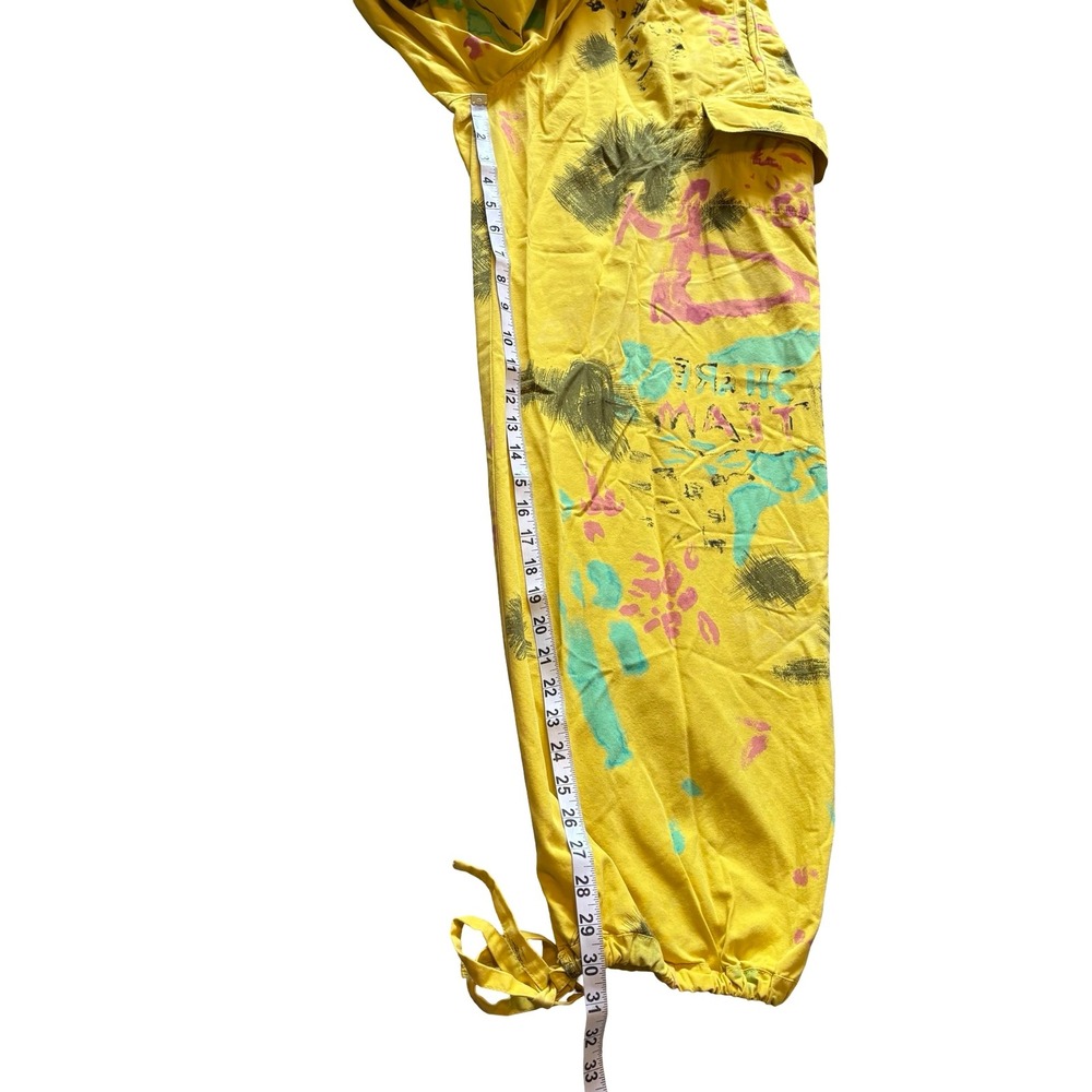 Polo Ralph Lauren Mens Yellow Graffiti Palm‎ Tree Cargo Pants Relaxed Size M - Picture 12 of 12
